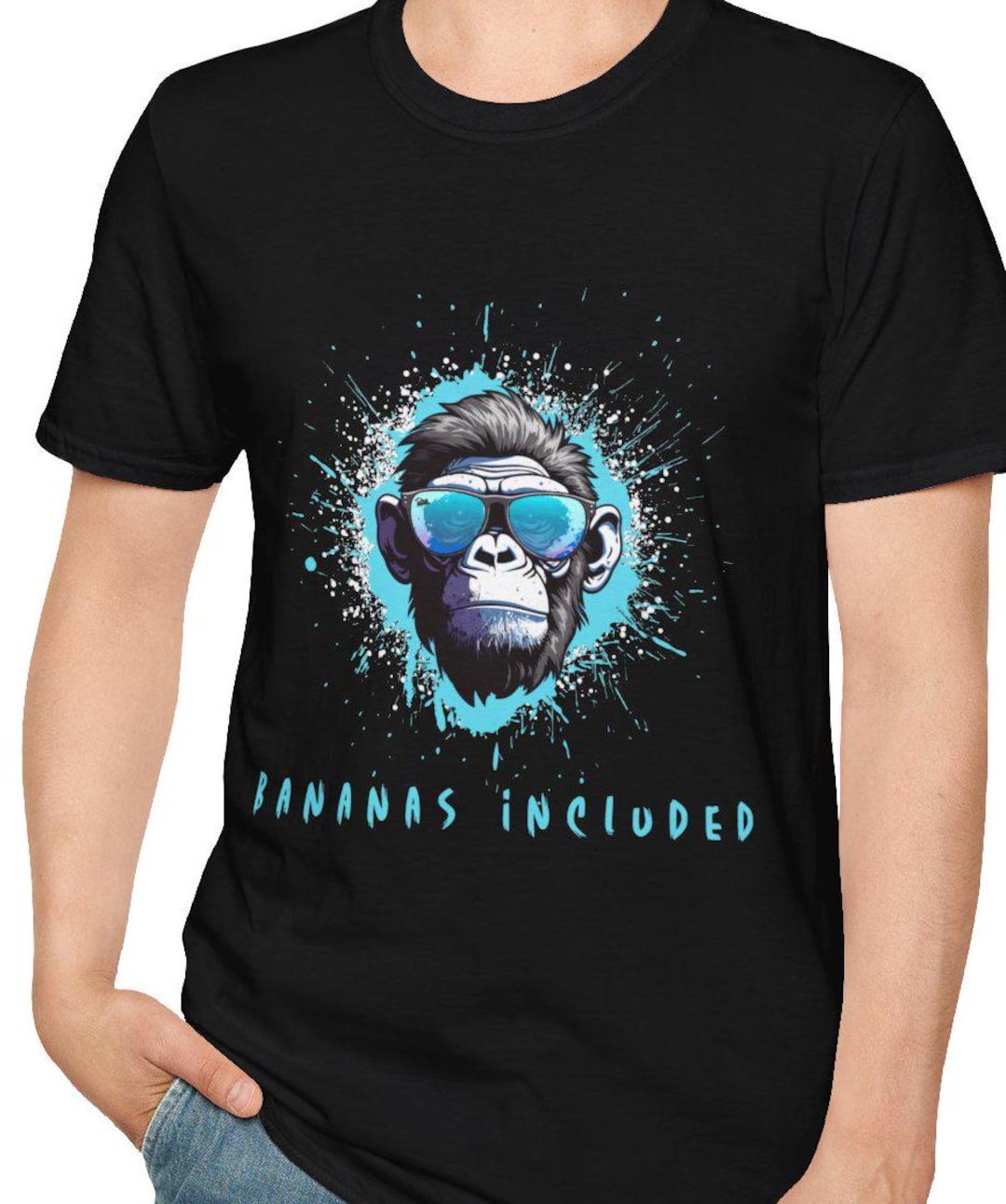 Funny Monkey T-shirt, Bananas Included Graphic Tee, Monkeying Around ...