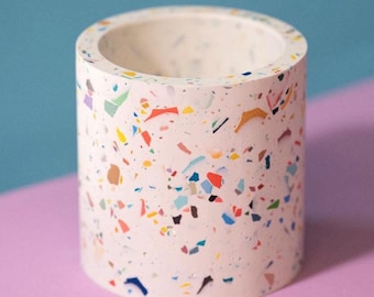 Piccolo vaso in terrazzo multicolore