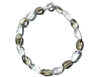 COLLAR HUMO / Piedras preciosas naturales con cierre de plata de ley, hecho a mano por la artista Simone Chagoya