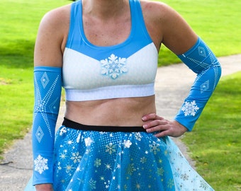 Elsa Running Sports Bra, Elsa Frozen Sports Bra Costume, Running Costume, Princess Costume, Princess Sports Bra, Cute Sport Bra, Run Disney