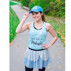 Cinderella Running Costume, Cinderella Adult Costume, Cinderella Shirt, Fairy Tale Shirt, Cinderella Tank, Sparkle Skirt, Running Skirt