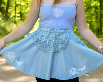 Princess Cinderella Royalty Skirt, Cinderella Running Skirt, Running Skirt,Sparkle Running Skirt, Cinderella Running Costume, Princess Skirt