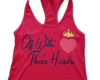 Queen of Heart  Shirt, Queen of Hearts Running Shirt, Queen of Hearts Costume, Villain Shirt, Villain Costume, Alice in Wonderland Tank