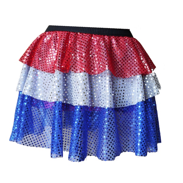 4th of July Skirt, Fourth of July Skirt, Sparkle Skirt, Running Skirt, USA Skirt, Red White & Blue Skirt, Race Tutu, American Flag Tutu