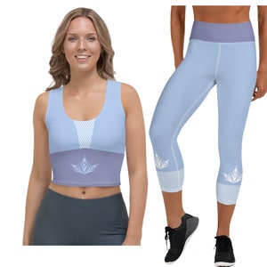 Elsa Frozen 2 Leggings, Elsa  Running Leggings, Frozen 2 Elsa Running Costume, Running Costume, Elsa Frozen 2 Costume, Elsa Crop Top