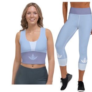Elsa Frozen 2 Leggings, Elsa  Running Leggings, Frozen 2 Elsa Running Costume, Running Costume, Elsa Frozen 2 Costume, Elsa Crop Top