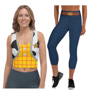 Woody Toy Story Leggings, Woody Running Leggings, Toy Story Woody Running Costume, Running Costume, Woody Costume, Woody Cowboy Crop Top