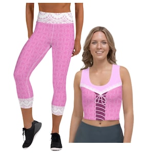 Costume de course Tangled, Leggings de course Tangled, Costume de course Raiponce, Costume de course, Costume Raiponce Tangled, Capris Tangled