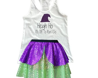 Dopey Running Costume, Dopey Costume, Dopey Shirt, Dopey Challenge Tank, Sparkle Skirt, Running Skirt, Running Costume, Seven Dwarfs Costume