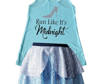 Cinderella Running Costume, Cinderella Costume, Cinderella Shirt, Fairy Tale Shirt, Cinderella Tank, Sparkle Skirt, Running Skirt