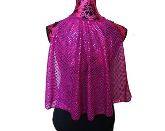 Pink Sparkle Cape, Running Cape, Running Costume, Pink Cape, Anna Cape, Run Disney Costume, Sparkle Cape, Super Hero Cape