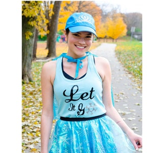 Elsa Running Costume, Elsa Costume, Fairy Tale Shirt, Frozen Tank, Sparkle Skirt, Running Skirt, Let it Go Running Costume, Princess Costume