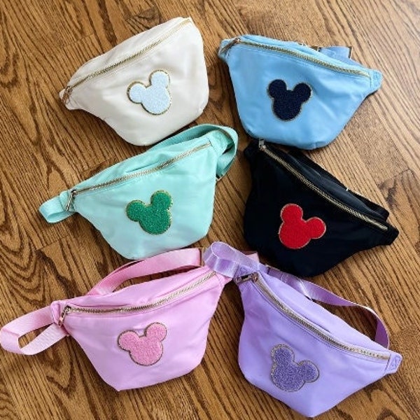 Chenille Mouse Head Fanny Pack