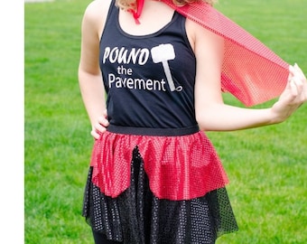 Thor Running Costume, Avengers Costume, Thor Shirt, Fairy Tale Shirt, Avengers Tank, Sparkle Skirt, Running Skirt, Avengers Thor Costume