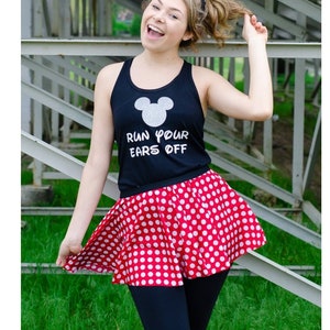Minnie Mouse Running Costume, Minnie Mouse Costume, Fairy Tale Shirt, Sparkle Skirt, Running Skirt, Run Disney Costume, Running Costume