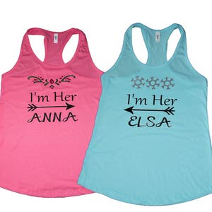 Anna and Elsa Shirts, Frozen Running Costume, Elsa Costume, Frozen Sisters Shirts, I&#39;m Her Elsa Shirt, Disney Shirt Set, Frozen Costume