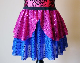 Running Skirt, Princess Anna Running Skirt, Sparkle Running Skirt, 5K Skirt, Race Skirt, Princess Skirt, Blue and Pink Sparkle Skirt