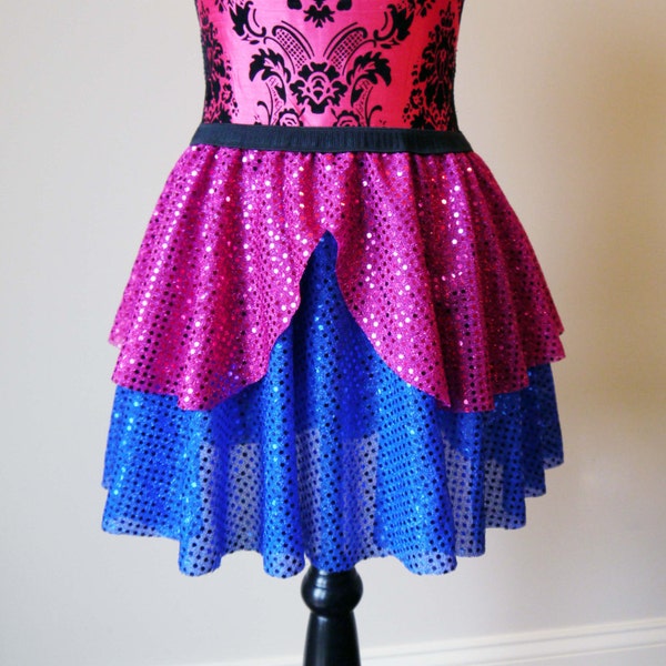 Running Skirt, Princess Anna Running Skirt, Sparkle Running Skirt, 5K Skirt, Race Skirt, Princess Skirt, Blue and Pink Sparkle Skirt