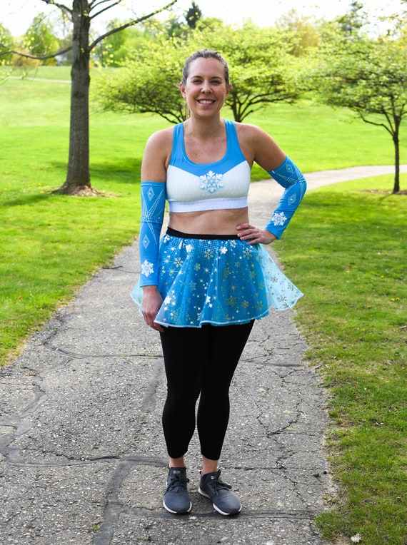 Elsa Running Sports Bra, Elsa Frozen Sports Bra Costume, Running