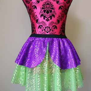 Running Skirt, Dopey Running Skirt, Sparkle Running Skirt, 5K Skirt, Race Skirt, Princess Skirt, Green and Purple Sparkle Skirt