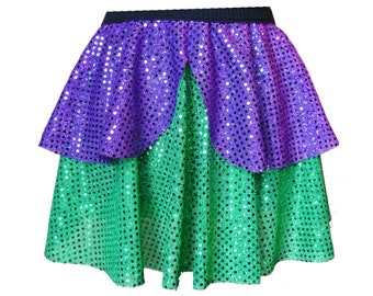 Ariel Running Skirt, Sparkle Running Skirt, 5K Skirt, Race Skirt, Princess Skirt, Mardi Gras Sparkle Skirt, Purple Skirt