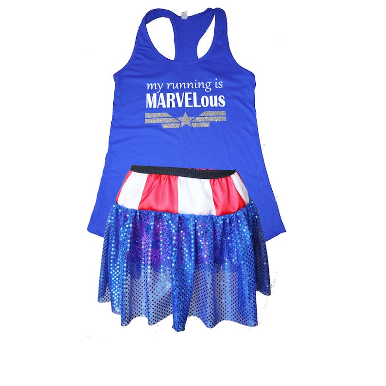 Captain America Running Costume, Avengers Costume, Captain America Shirt, Super Hero Costume, Avengers Tank, Avengers Costume image 1