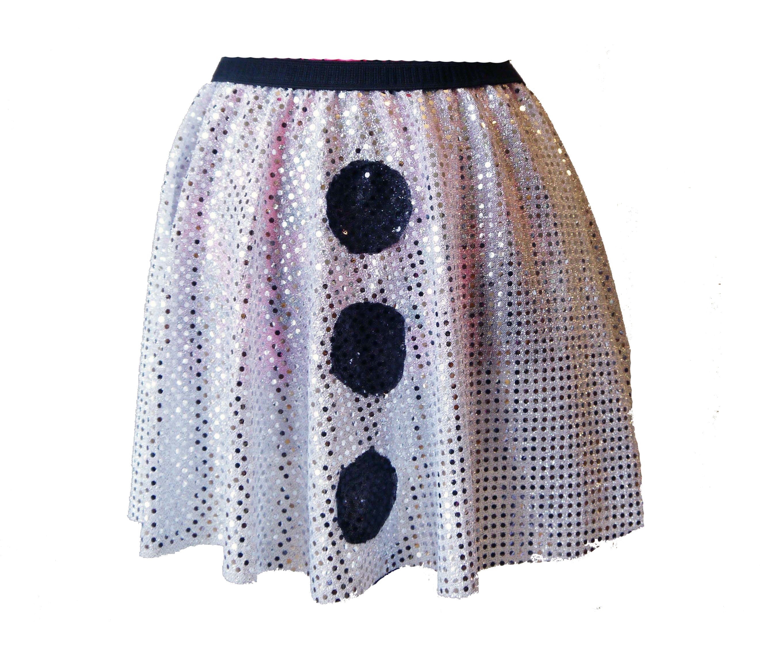 silver running skirt