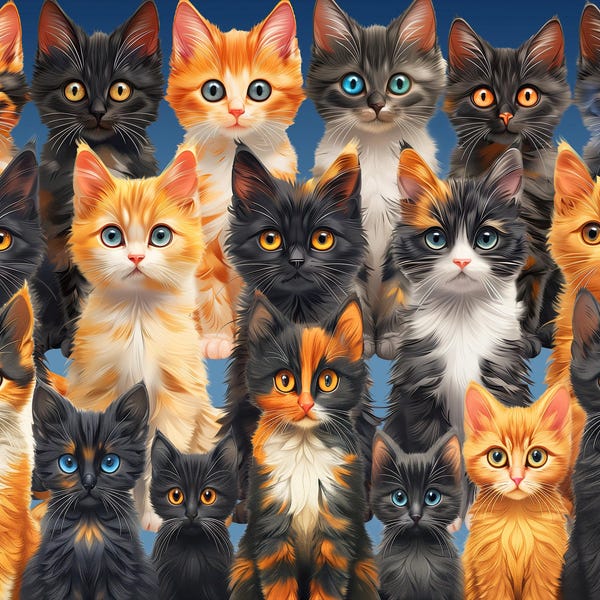 The 1000 Piece Jigsaw Puzzle for Adults - Cute and Colorful Cat Family - Purrfect Family Photo