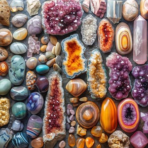 Rompecabezas de 1000 piezas para adultos: cristales de colores y piedras curativas - Chakra Rockin