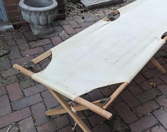 Vintage Cot, Folding Military Bed, WWII Gear, 1940's Camping Vintage Cot, Folding Military Bed, WWII Gear, 1940's Camping
