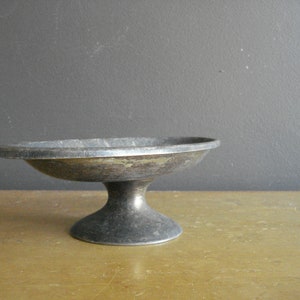 vintage bol sur pied en argent - petit bol à compote ovale en métal argenté, plat de bonbons, pièce d'affichage de porte-cartes de visite, assiette Benedict Sheffield