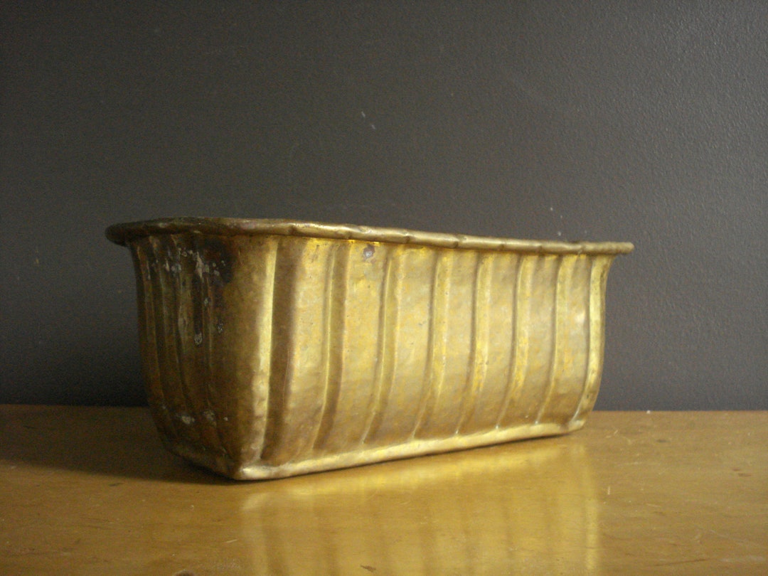 Brass It up Large, Narrow Brass Planter Rectangle Brass Planter or Bin