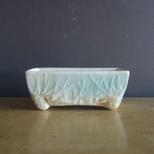 Gorgeous McCoy Planter - Vintage Aqua and Brown Pinecone Pottery  - Teal Blue McCoy Pottery - Pinecones and Pine Needle Pattern