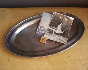 Vintage Silver Tray - Mini Oval Silverplate Platter or Serving Tray - EPCA Bristol Silver by Poole 110