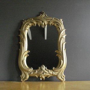 Large Vintage Syroco Wood Mirror with Ornate Frame - Gold Plaster Mirror - Large Ornate Mirror - Antique Frame - Art Nouveau Style