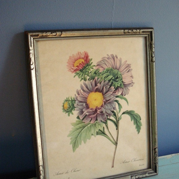 SALE - Vintage Frame with Flower Print