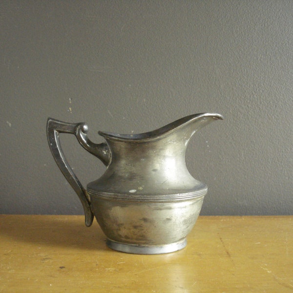 Champion Vessel - Small Vintage Worn Silverplate Pitcher or Creamer - Small Antique Silver Flower Vase or Creamer - Poole Silver Co. 2955