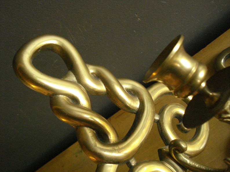 Brass Sconce Pair Vintage Twisted Rope Knot Style Brass Etsy