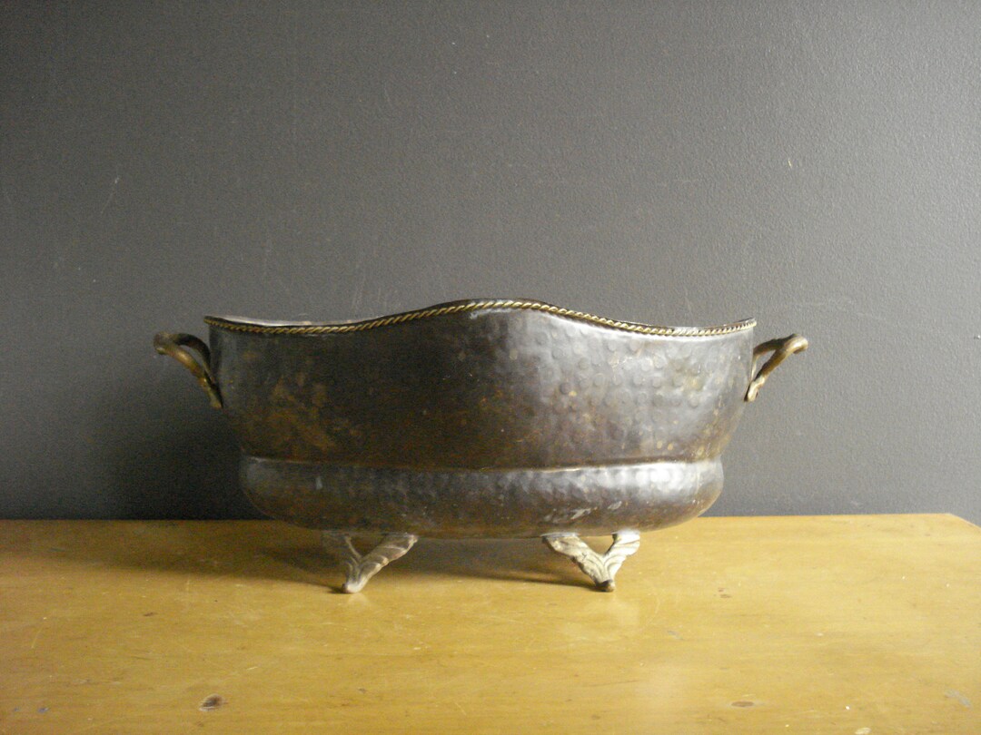 Brass Beast Large Brass Pot Large Brass Planter or Bowl With Feet