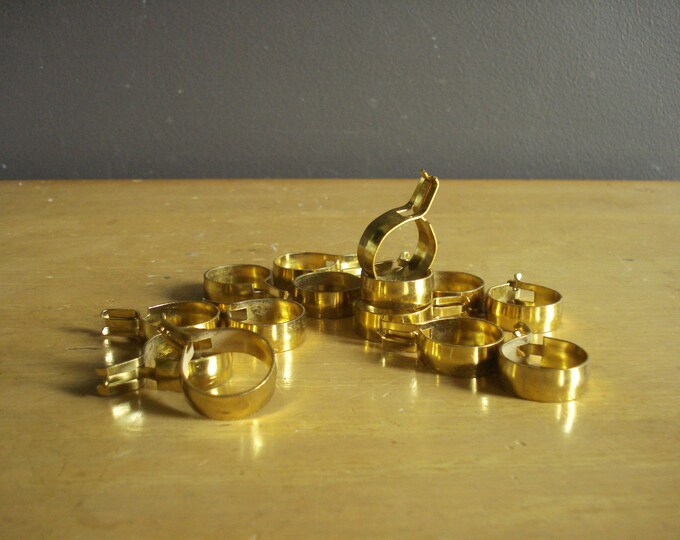 Vintage Brass Cafe Curtain Rod Hooks Decorative Metal Curtain Pinch