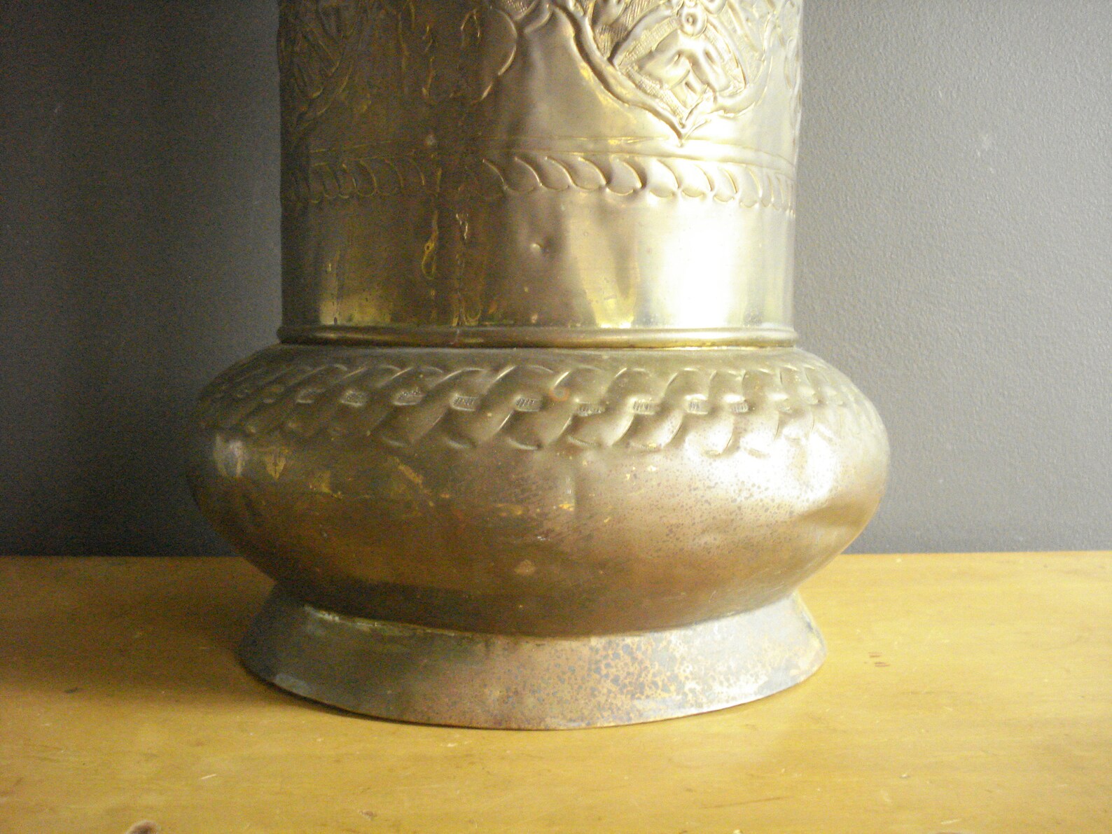 Vintage Brass Umbrella Holder Stand Tall Narrow Brass Etsy