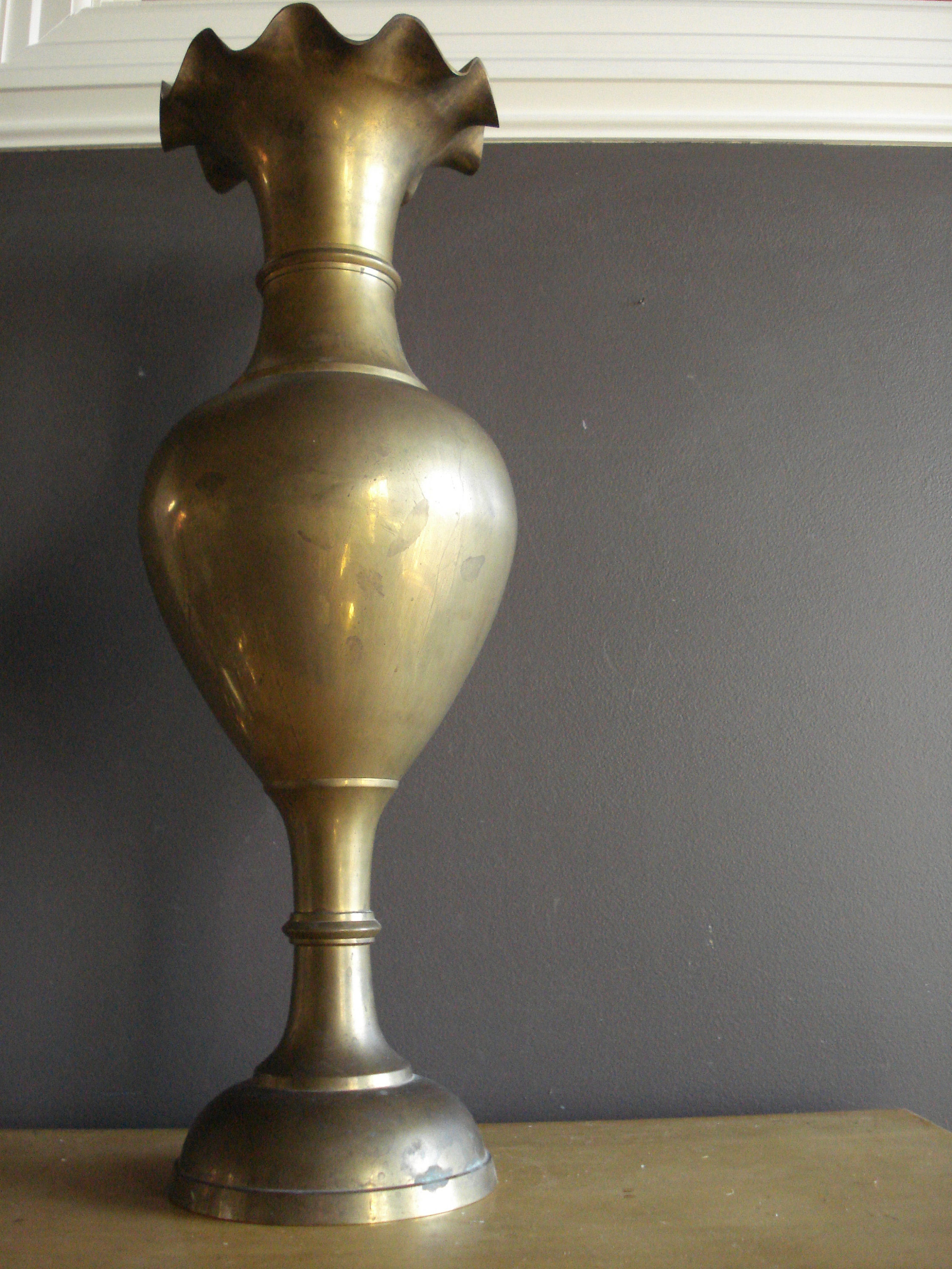 HUGE Vintage Brass Vase Tall Old Brass Vase Extra Large Etsy UK