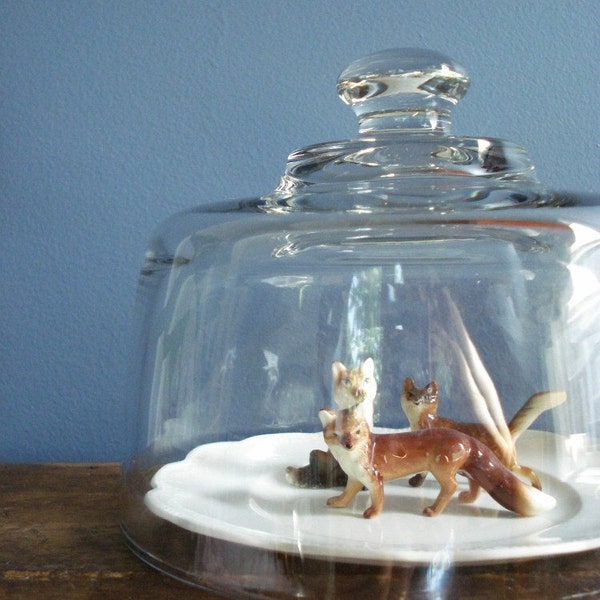 SALE - Under Glass - Vintage Glass Cloche