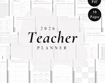 2026 Teacher Planner A4 | Minimal Neutral Design (PDF)