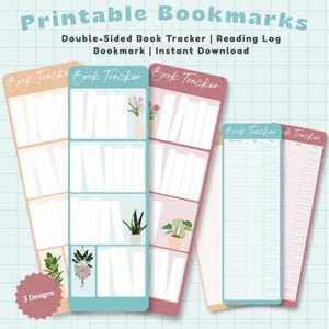 Printable Reading Tracker Bookmark | Double-Sided Book Log (PDF Download)