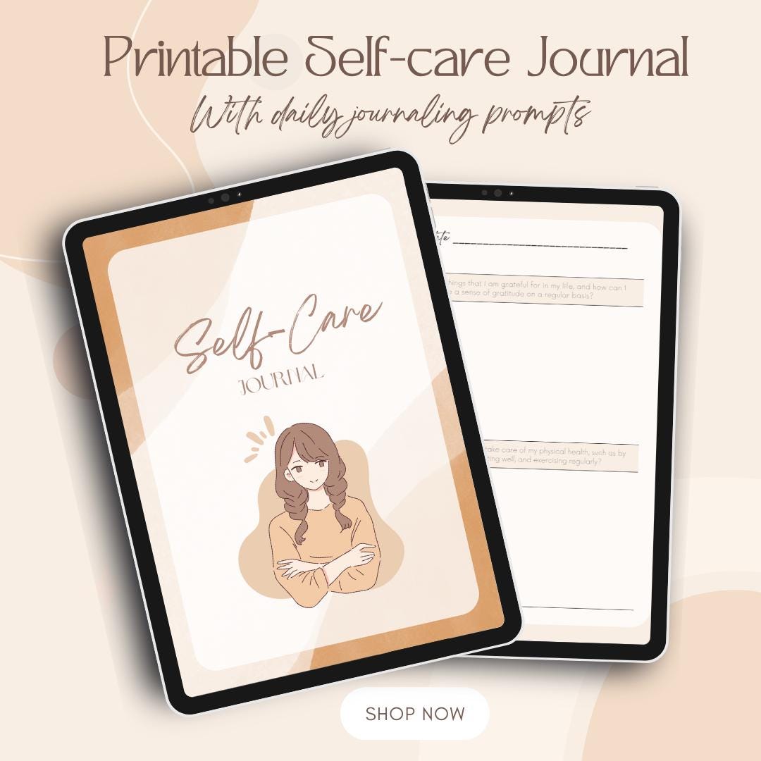 Aesthetic Self-care Journal Printable With Prompts | Self-care Journal Template - Etsy