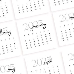 Minimalistic Printable 2025 Calendar