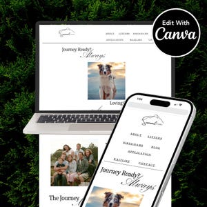 Elegant breeder website template, Canva Website Template, Canva Website, Services website, Dog breeder mobile and desktop - Multiple Pages