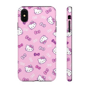 Funda para teléfono con lazo de Hello Kitty / Fundas resistentes rosas imagen 12