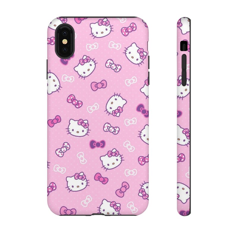 Funda para teléfono con lazo de Hello Kitty / Fundas resistentes rosas imagen 12